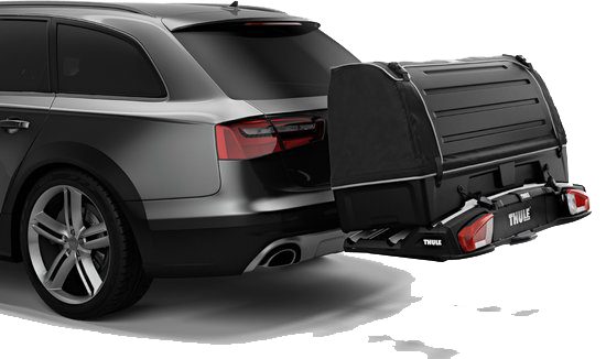 Thule BackSpace trekhaakbox achter op een auto
